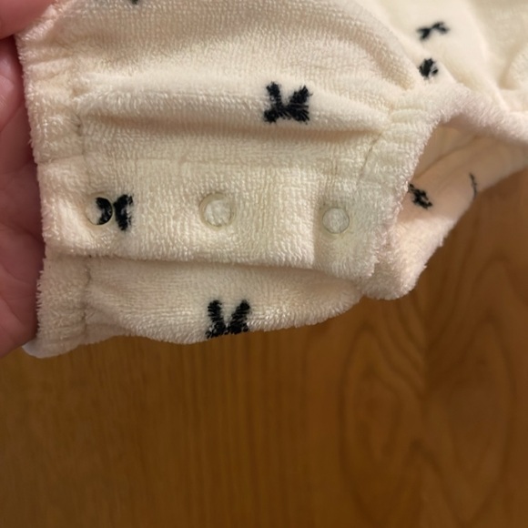 Baby Girls' Bow Printed Velour Romper - 6-9M - Picture 3 of 5